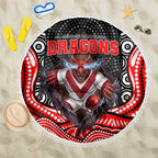 St George Illawarra Dragons Beach Blanket The Scream of Lightning Eyes - Indigenous Dot Ripping Effect