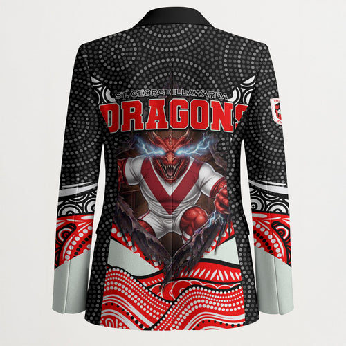St George Illawarra Dragons Blazer The Scream of Lightning Eyes - Indigenous Dot Ripping Effect