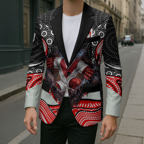 St George Illawarra Dragons Blazer The Scream of Lightning Eyes - Indigenous Dot Ripping Effect