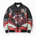 St George Illawarra Dragons Bomber Puffer Jacket The Scream of Lightning Eyes - Indigenous Dot Ripping Effect