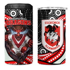St George Illawarra Dragons 4 in 1 Can Cooler Tumbler The Scream of Lightning Eyes - Indigenous Dot Ripping Effect