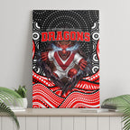 St George Illawarra Dragons Canvas Wall Art The Scream of Lightning Eyes - Indigenous Dot Ripping Effect
