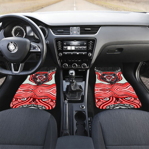 St George Illawarra Dragons Car Mats The Scream of Lightning Eyes - Indigenous Dot Ripping Effect
