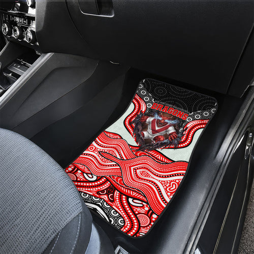 St George Illawarra Dragons Car Mats The Scream of Lightning Eyes - Indigenous Dot Ripping Effect