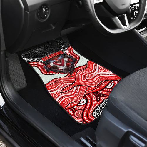 St George Illawarra Dragons Car Mats The Scream of Lightning Eyes - Indigenous Dot Ripping Effect