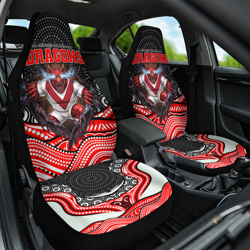 St George Illawarra Dragons Car Seat Cover The Scream of Lightning Eyes - Indigenous Dot Ripping Effect