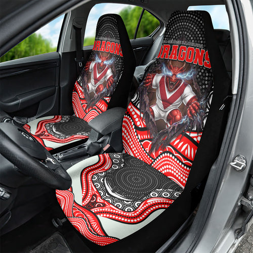 St George Illawarra Dragons Car Seat Cover The Scream of Lightning Eyes - Indigenous Dot Ripping Effect