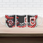 St George Illawarra Dragons Ceramic Mug The Scream of Lightning Eyes - Indigenous Dot Ripping Effect