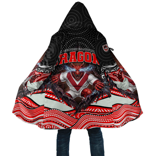 St George Illawarra Dragons Cloak The Scream of Lightning Eyes - Indigenous Dot Ripping Effect