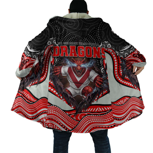 St George Illawarra Dragons Cloak The Scream of Lightning Eyes - Indigenous Dot Ripping Effect