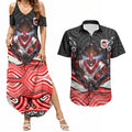 St George Illawarra Dragons Couples Matching Summer Maxi Dress and Hawaiian Shirt The Scream of Lightning Eyes - Indigenous Dot Ripping Effect
