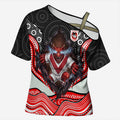 St George Illawarra Dragons Cross Shoulder Shirt The Scream of Lightning Eyes - Indigenous Dot Ripping Effect