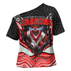 St George Illawarra Dragons Cross Shoulder Shirt The Scream of Lightning Eyes - Indigenous Dot Ripping Effect
