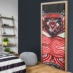 St George Illawarra Dragons Door Cover The Scream of Lightning Eyes - Indigenous Dot Ripping Effect