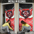 St George Illawarra Dragons Door Cover The Scream of Lightning Eyes - Indigenous Dot Ripping Effect