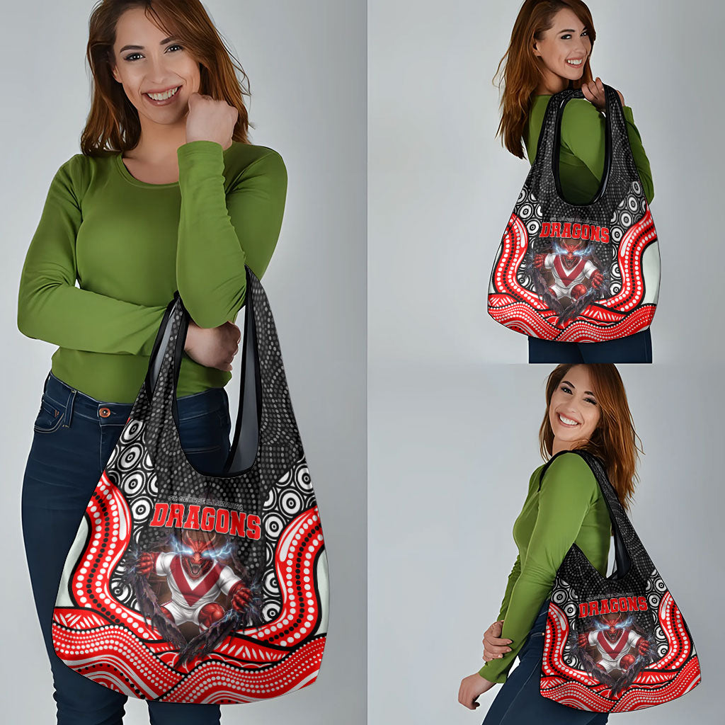 St George Illawarra Dragons Grocery Bag The Scream of Lightning Eyes - Indigenous Dot Ripping Effect