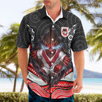 St George Illawarra Dragons Hawaiian Shirt The Scream of Lightning Eyes - Indigenous Dot Ripping Effect
