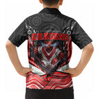 St George Illawarra Dragons Hawaiian Shirt The Scream of Lightning Eyes - Indigenous Dot Ripping Effect