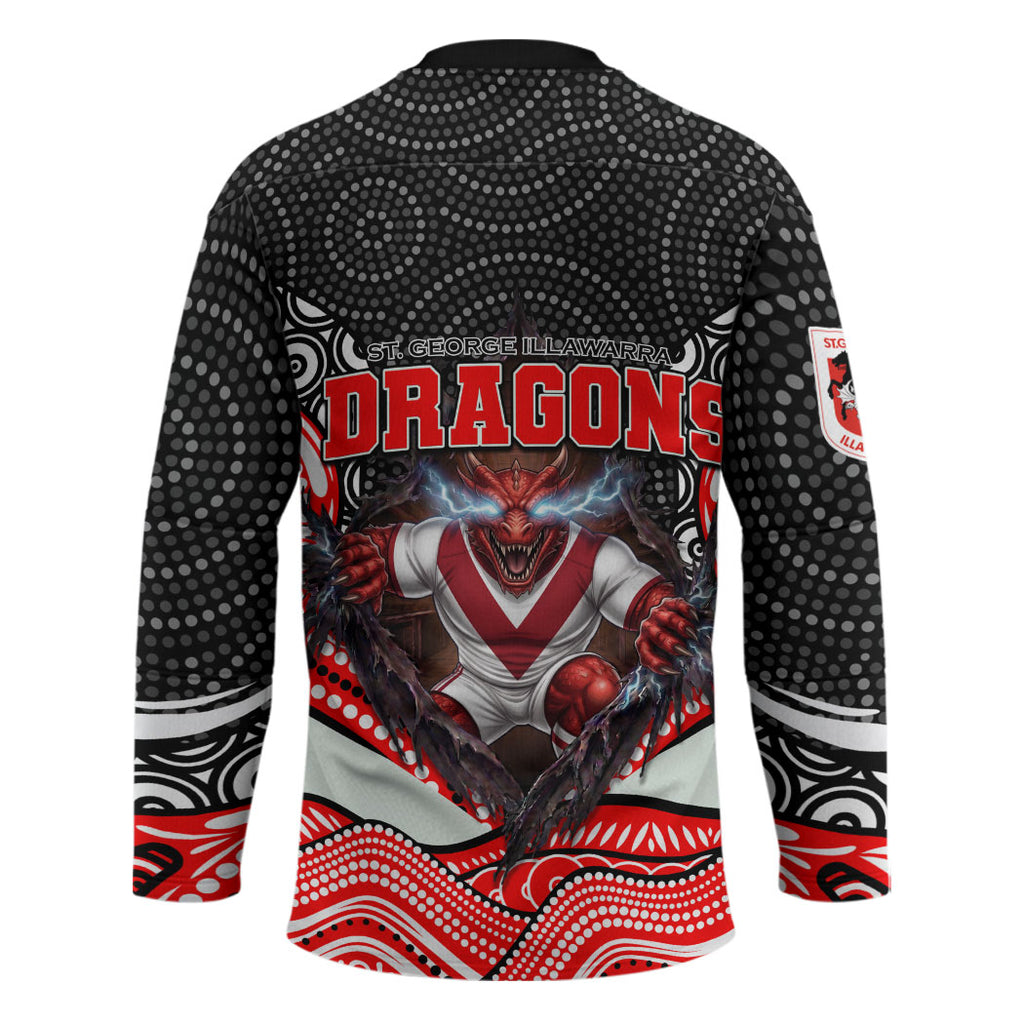 St George Illawarra Dragons Hockey Jersey The Scream of Lightning Eyes - Indigenous Dot Ripping Effect