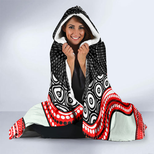 St George Illawarra Dragons Hooded Blanket The Scream of Lightning Eyes - Indigenous Dot Ripping Effect