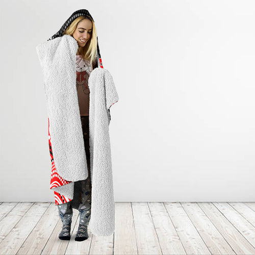 St George Illawarra Dragons Hooded Blanket The Scream of Lightning Eyes - Indigenous Dot Ripping Effect
