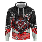 St George Illawarra Dragons Hoodie The Scream of Lightning Eyes - Indigenous Dot Ripping Effect