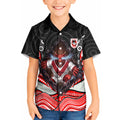 St George Illawarra Dragons Kid Hawaiian Shirt The Scream of Lightning Eyes - Indigenous Dot Ripping Effect