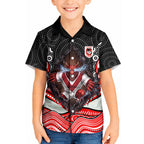 St George Illawarra Dragons Kid Hawaiian Shirt The Scream of Lightning Eyes - Indigenous Dot Ripping Effect