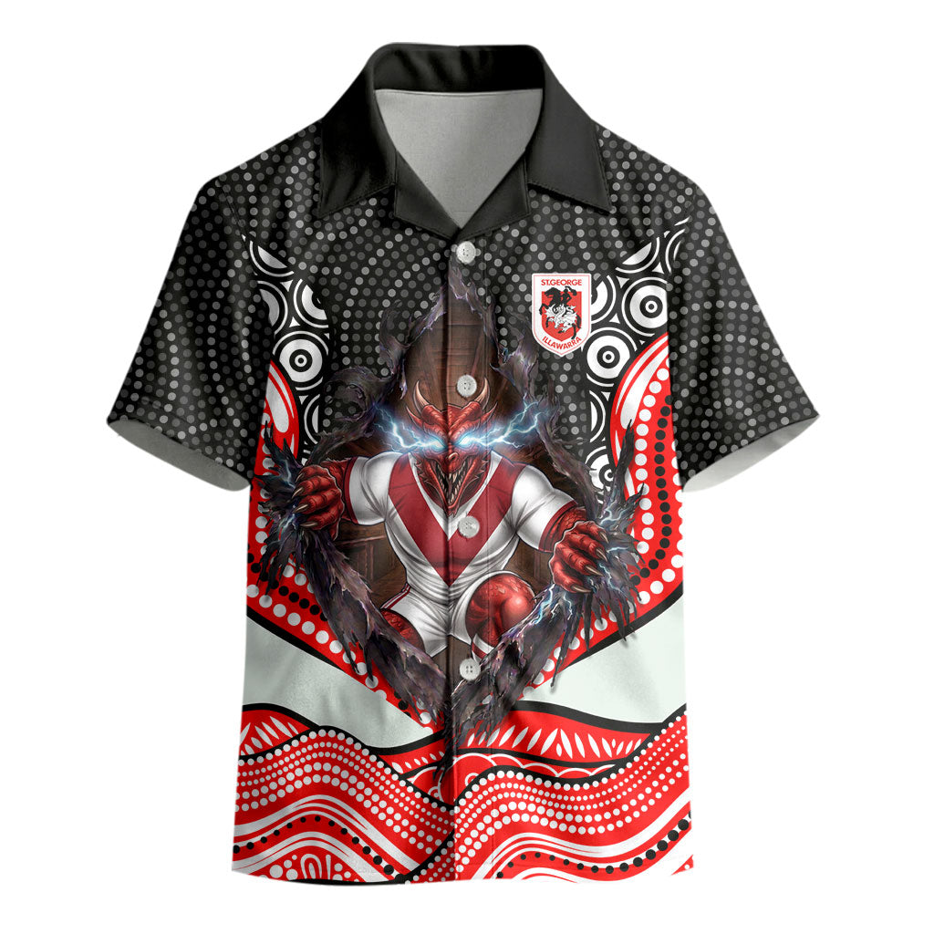 St George Illawarra Dragons Kid Hawaiian Shirt The Scream of Lightning Eyes - Indigenous Dot Ripping Effect