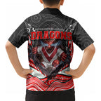 St George Illawarra Dragons Kid Hawaiian Shirt The Scream of Lightning Eyes - Indigenous Dot Ripping Effect