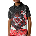 St George Illawarra Dragons Kid Polo Shirt The Scream of Lightning Eyes - Indigenous Dot Ripping Effect