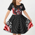 St George Illawarra Dragons Kid Short Sleeve Dress The Scream of Lightning Eyes - Indigenous Dot Ripping Effect