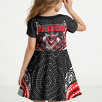 St George Illawarra Dragons Kid Short Sleeve Dress The Scream of Lightning Eyes - Indigenous Dot Ripping Effect