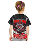 St George Illawarra Dragons Kid T Shirt The Scream of Lightning Eyes - Indigenous Dot Ripping Effect
