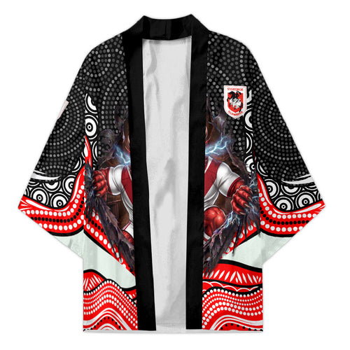 St George Illawarra Dragons Kimono The Scream of Lightning Eyes - Indigenous Dot Ripping Effect