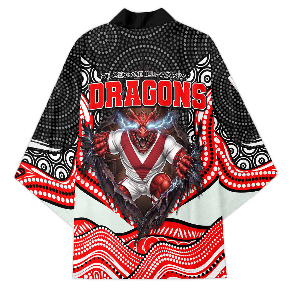 St George Illawarra Dragons Kimono The Scream of Lightning Eyes - Indigenous Dot Ripping Effect