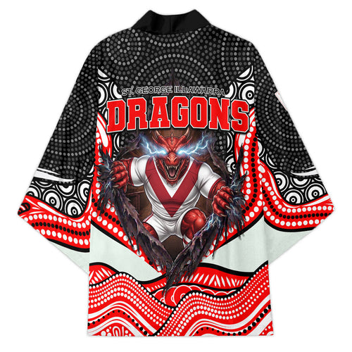 St George Illawarra Dragons Kimono The Scream of Lightning Eyes - Indigenous Dot Ripping Effect
