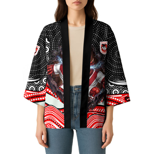 St George Illawarra Dragons Kimono The Scream of Lightning Eyes - Indigenous Dot Ripping Effect