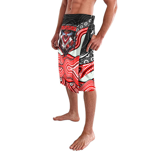 St George Illawarra Dragons Lavalava The Scream of Lightning Eyes - Indigenous Dot Ripping Effect