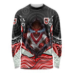 St George Illawarra Dragons Long Sleeve Shirt The Scream of Lightning Eyes - Indigenous Dot Ripping Effect