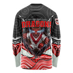St George Illawarra Dragons Long Sleeve Shirt The Scream of Lightning Eyes - Indigenous Dot Ripping Effect