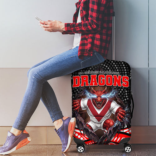 St George Illawarra Dragons Luggage Cover The Scream of Lightning Eyes - Indigenous Dot Ripping Effect