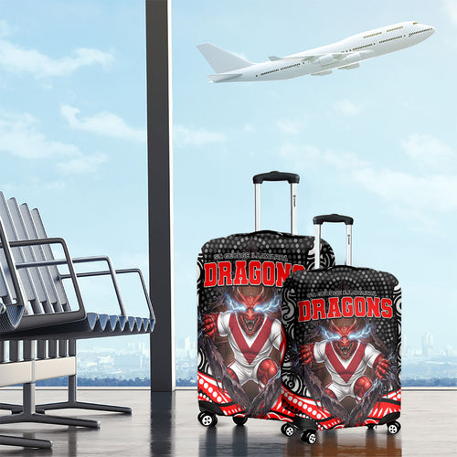 St George Illawarra Dragons Luggage Cover The Scream of Lightning Eyes - Indigenous Dot Ripping Effect