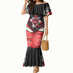 St George Illawarra Dragons Mermaid Dress The Scream of Lightning Eyes - Indigenous Dot Ripping Effect