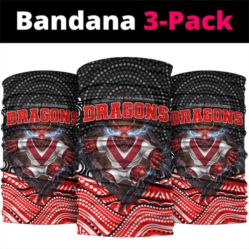 St George Illawarra Dragons Neck Gaiter The Scream of Lightning Eyes - Indigenous Dot Ripping Effect