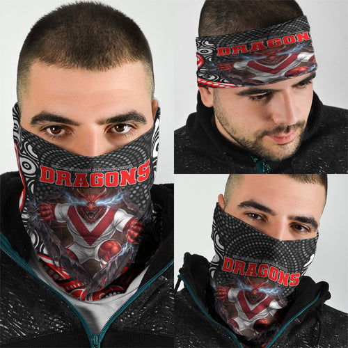 St George Illawarra Dragons Neck Gaiter The Scream of Lightning Eyes - Indigenous Dot Ripping Effect