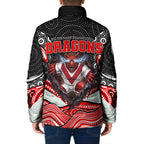 St George Illawarra Dragons Padded Jacket The Scream of Lightning Eyes - Indigenous Dot Ripping Effect