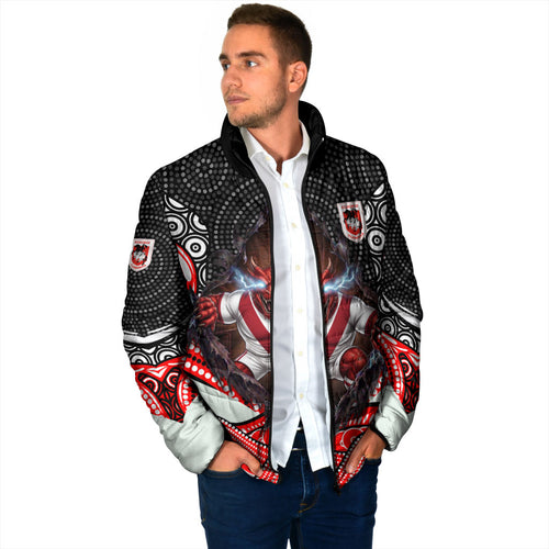 St George Illawarra Dragons Padded Jacket The Scream of Lightning Eyes - Indigenous Dot Ripping Effect