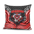 St George Illawarra Dragons Pillow Cover The Scream of Lightning Eyes - Indigenous Dot Ripping Effect