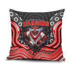 St George Illawarra Dragons Pillow Cover The Scream of Lightning Eyes - Indigenous Dot Ripping Effect